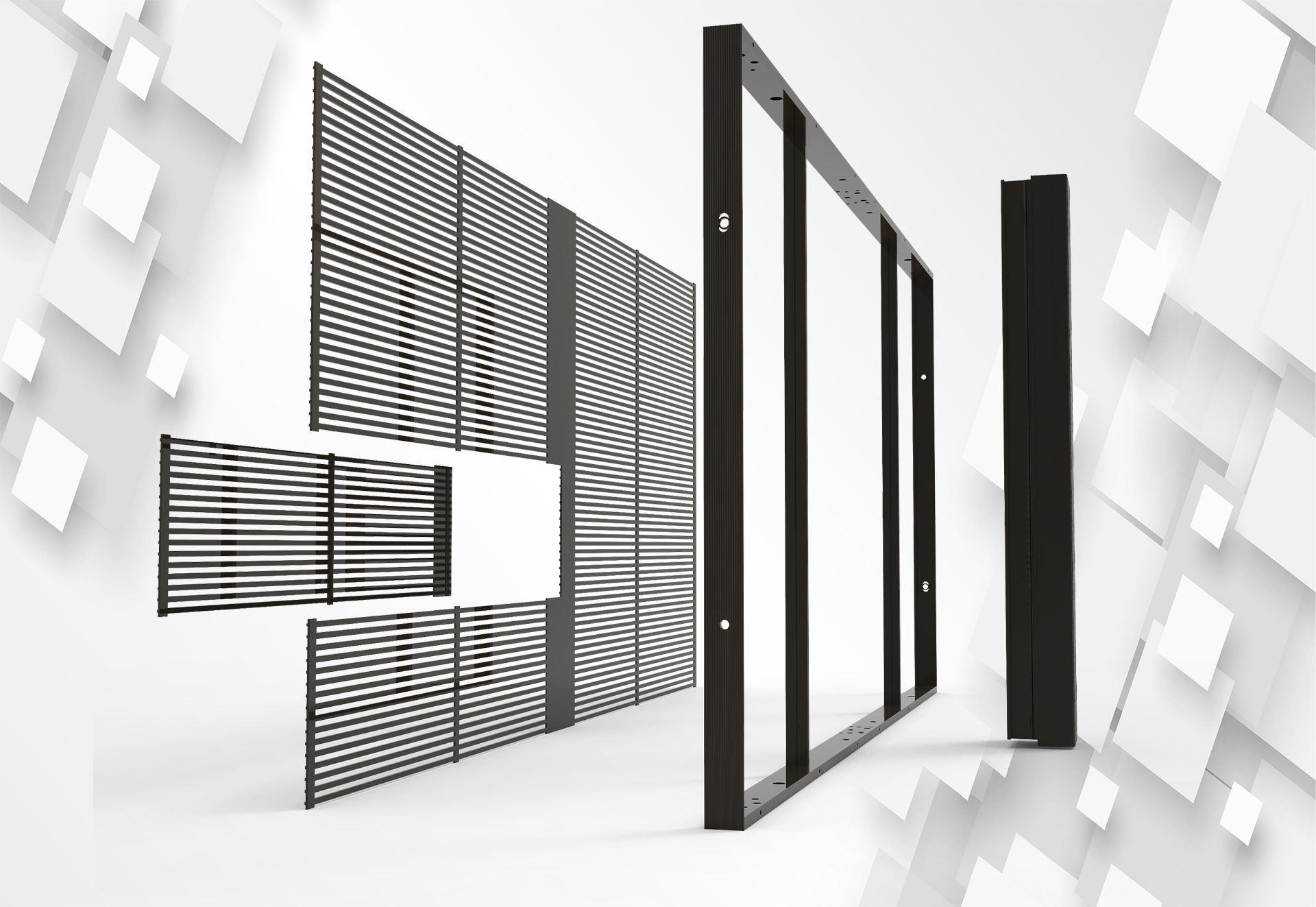 transparent led video wall cabinet