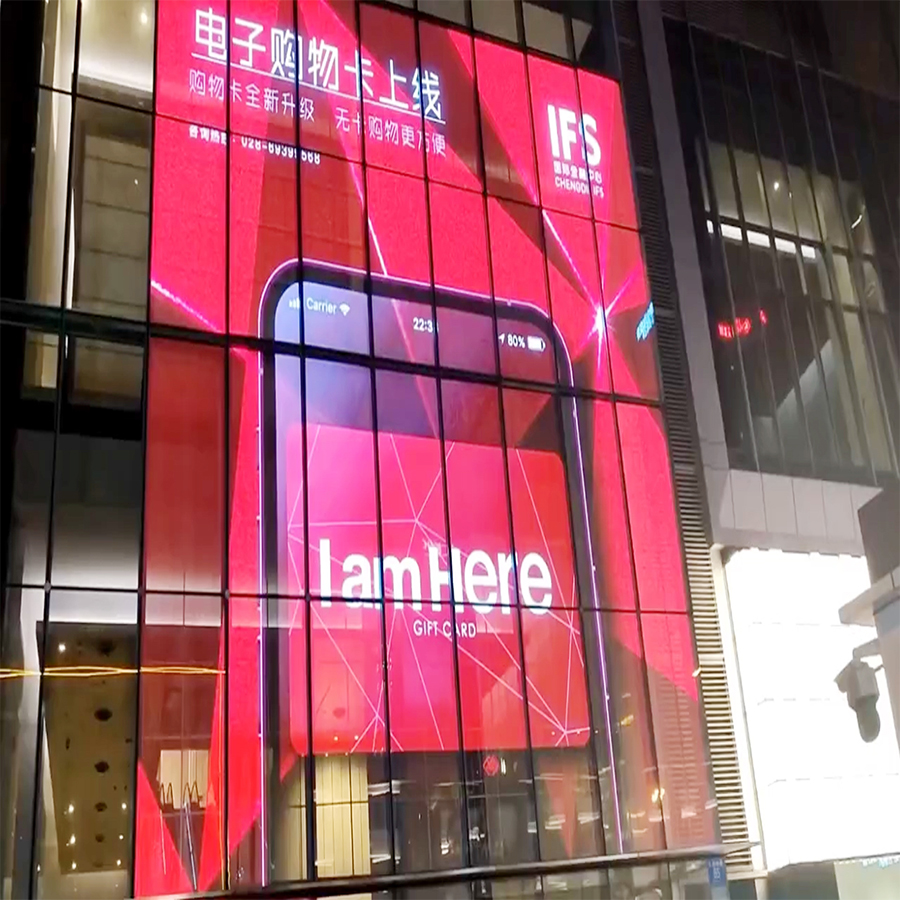 Transparent Holographic LED video wall