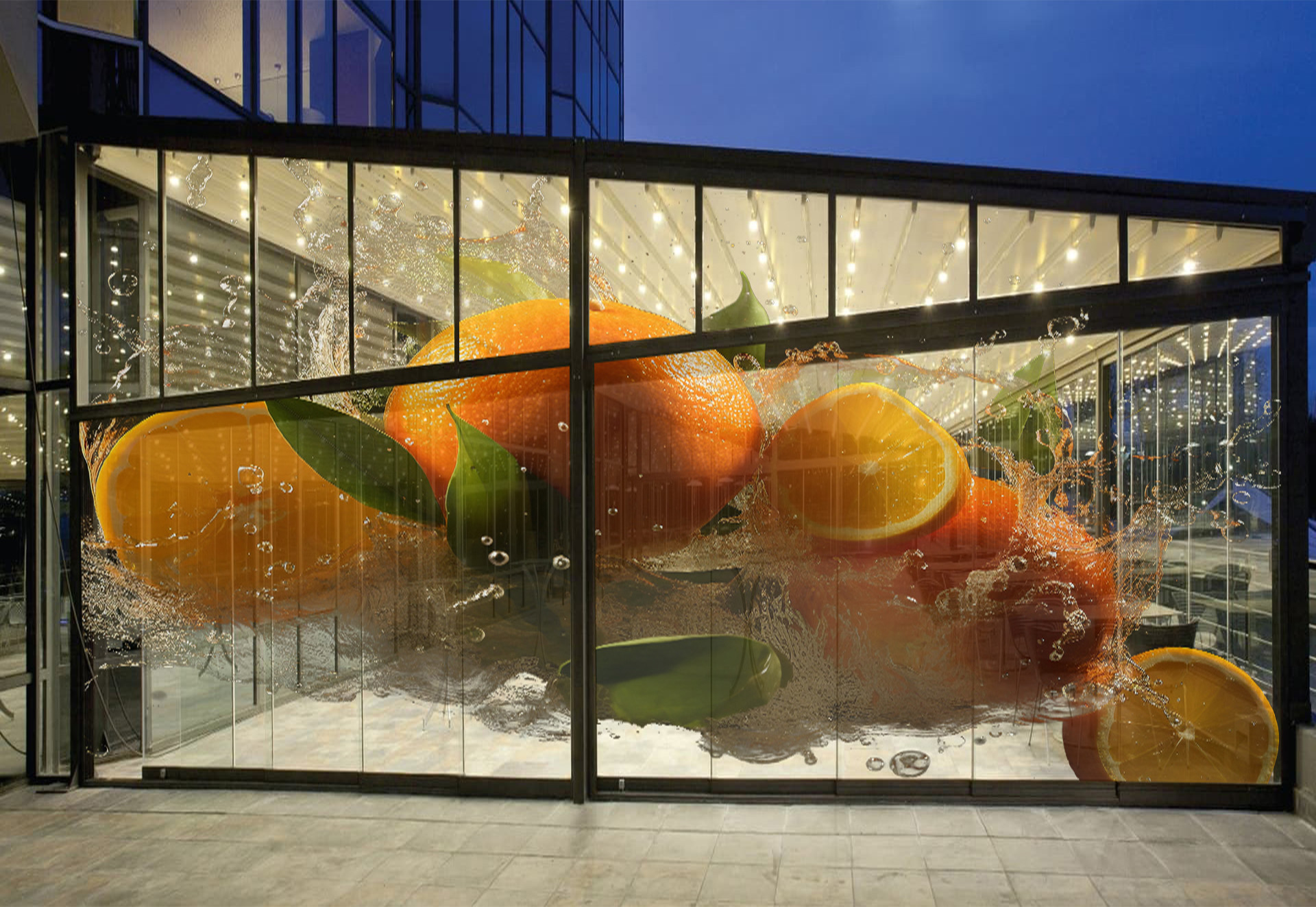 transparent film screen for mall
