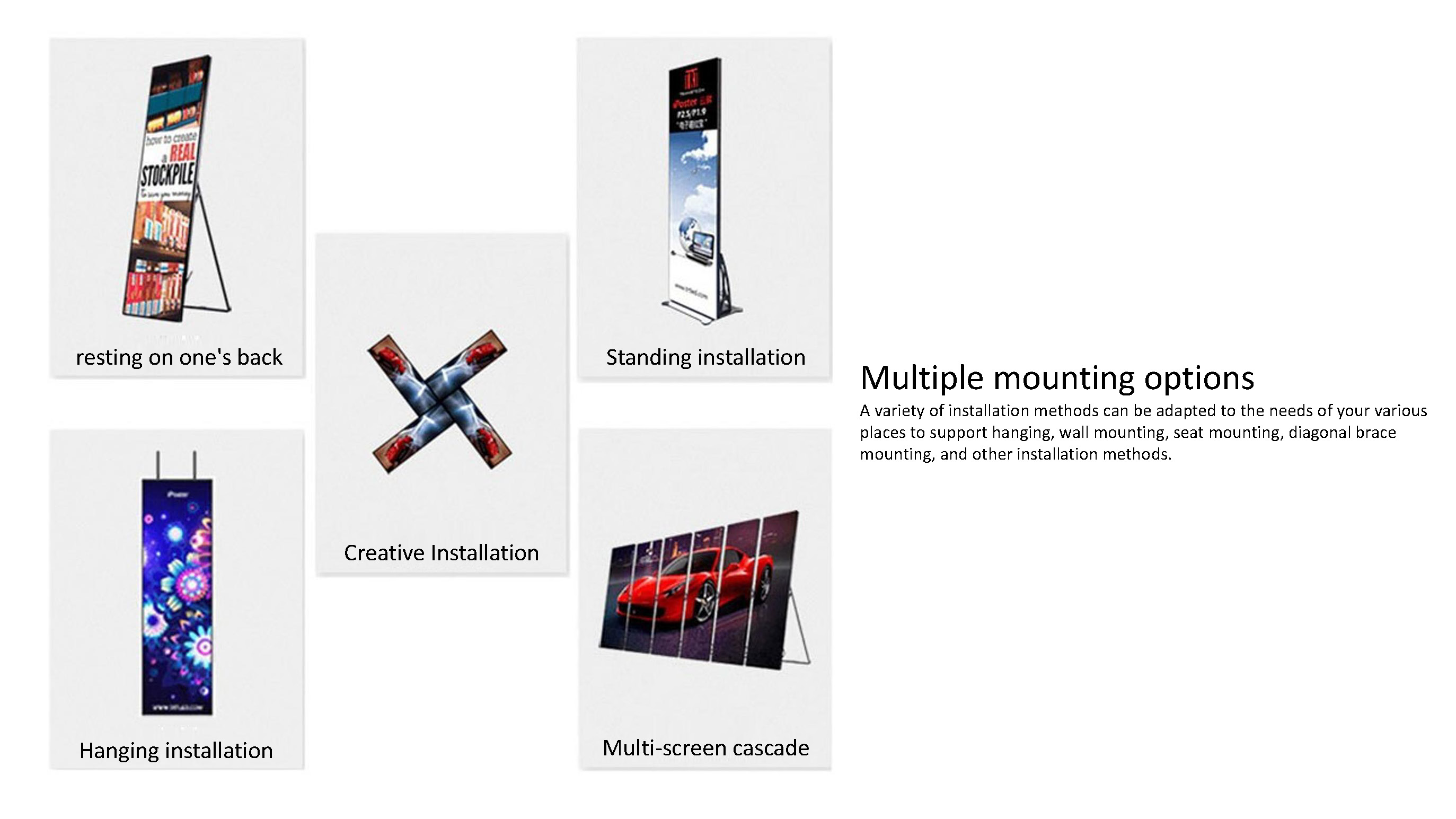 poster screen splicing ways