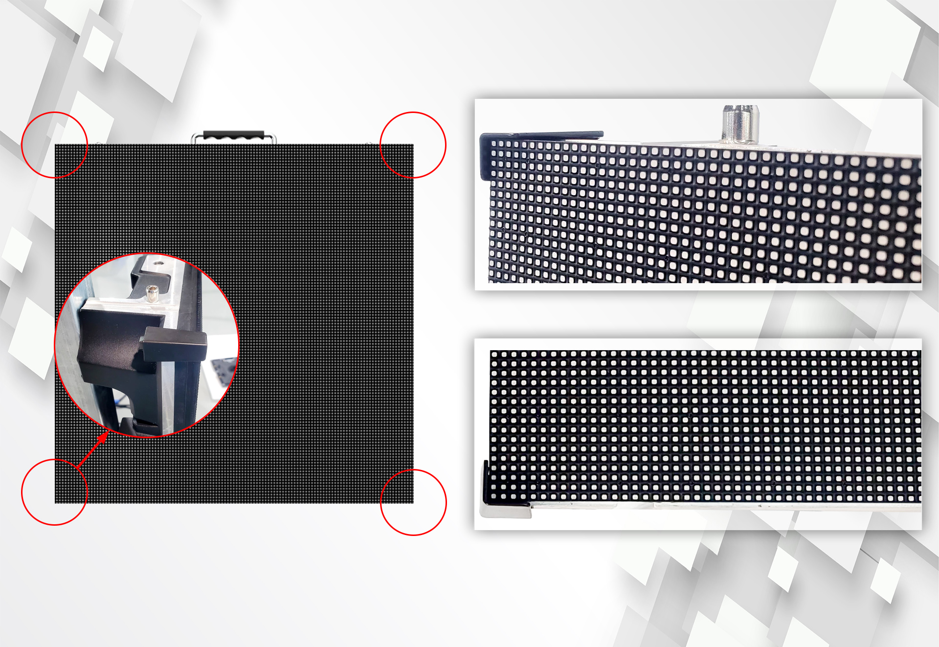 led screen with corner protection 