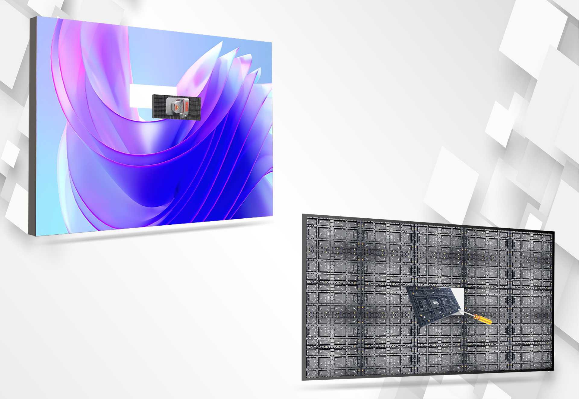 front and back service led screen