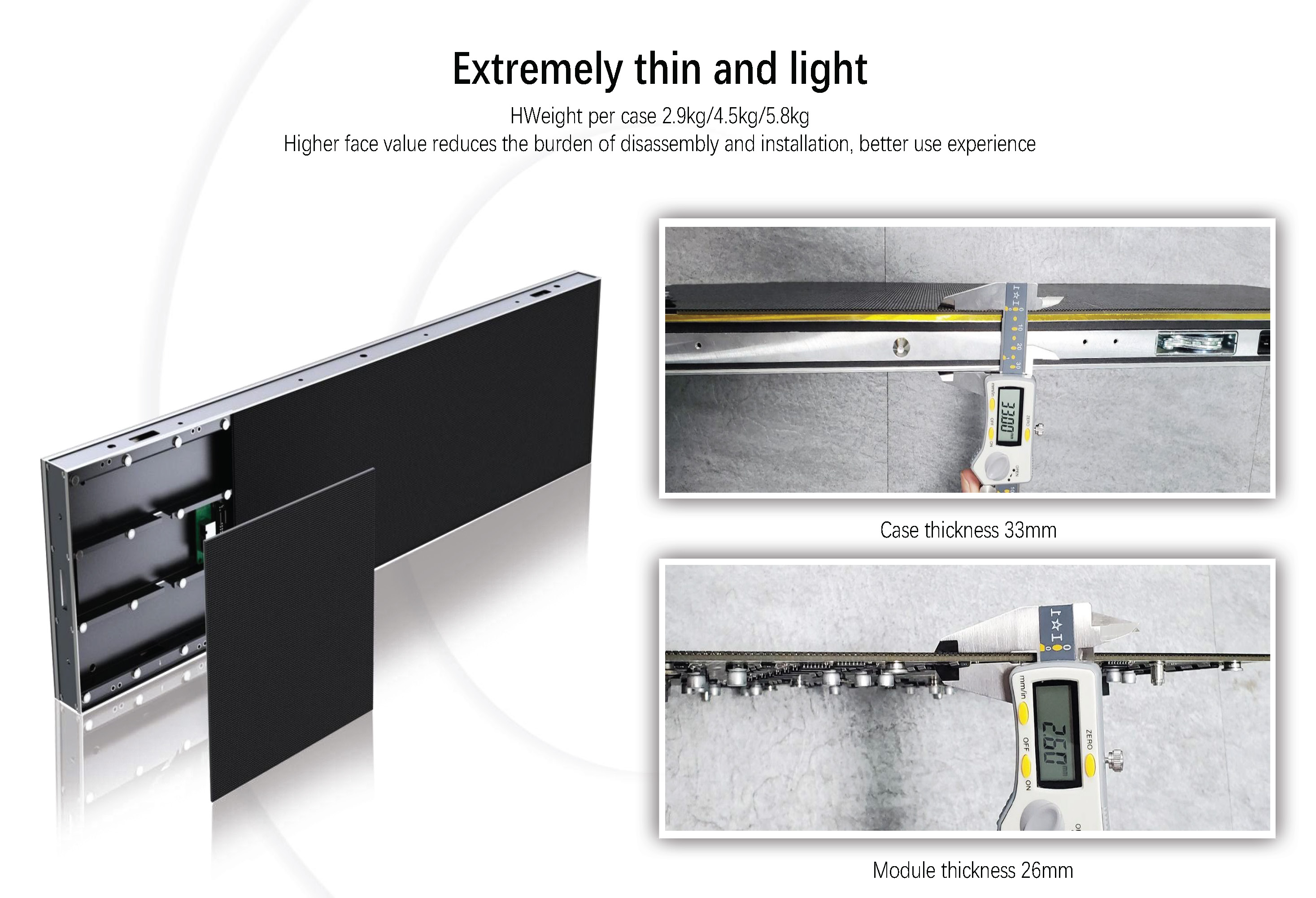 thin and light led screen cabinet