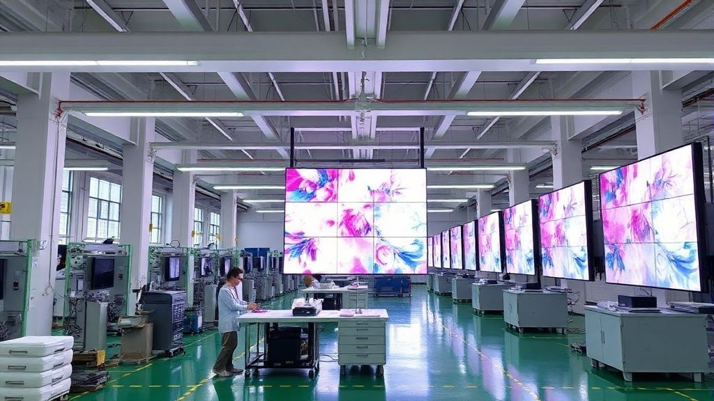 Inside a modern LED display manufacturing facility in China