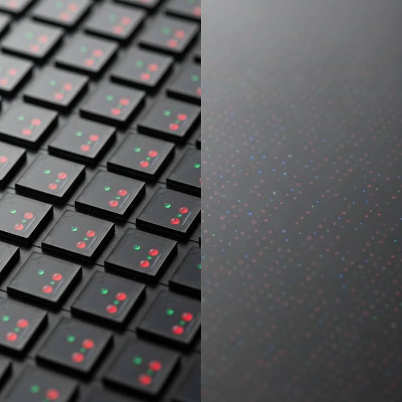 Close-up comparison of SMD LED vs GOB LED surface texture