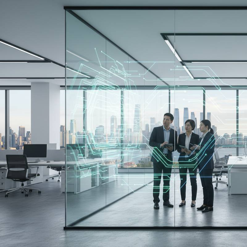 Corporate office glass LED film Corporate office glass LED film