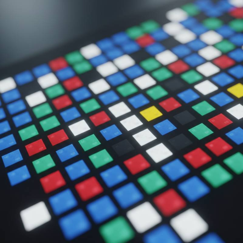Close-up of LED panel pixels