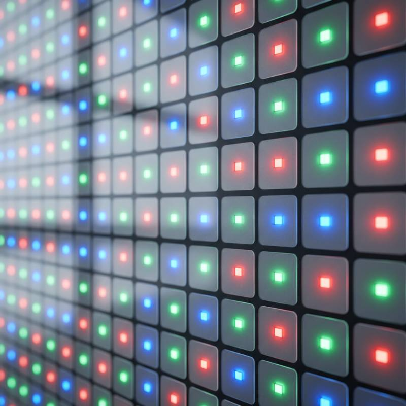 Close up of high quality LED pixels