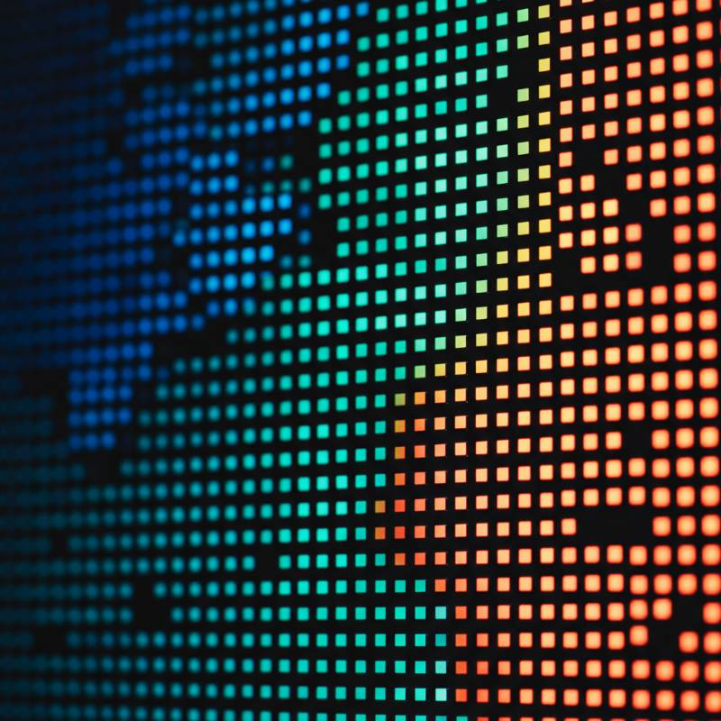 Close up of LED pixel pitch quality