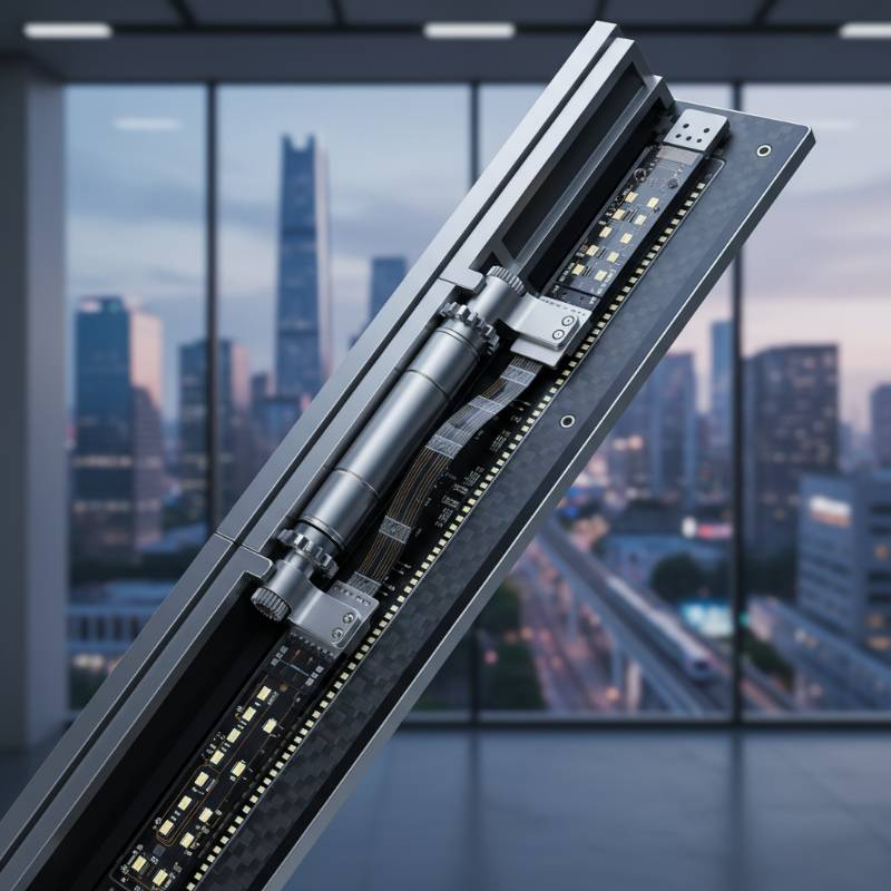 Foldable LED screen hinge mechanism detail Foldable LED screen hinge mechanism detail