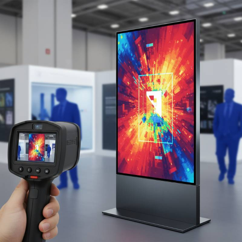 Thermal camera view of LED poster Thermal camera view of LED poster