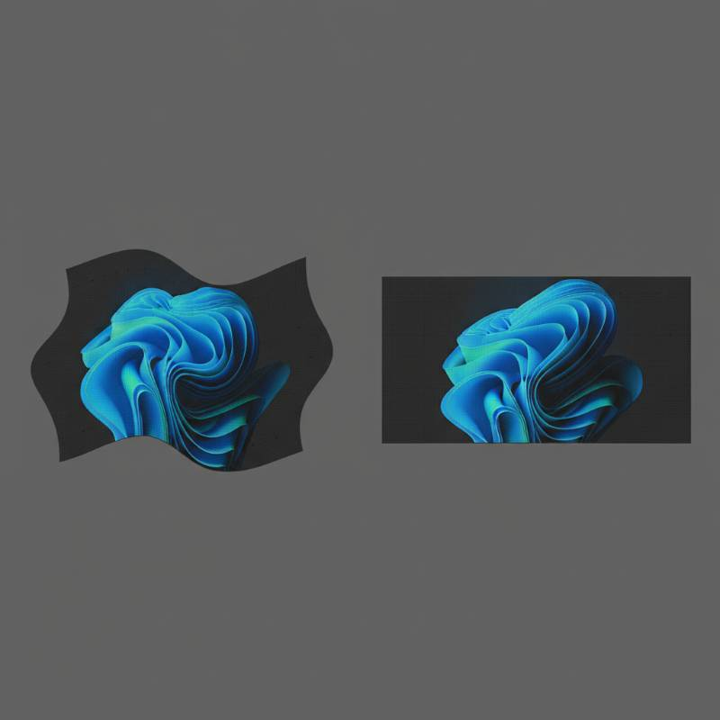 Visual comparison of warped vs unwarped LED content Visual comparison of warped vs unwarped LED content