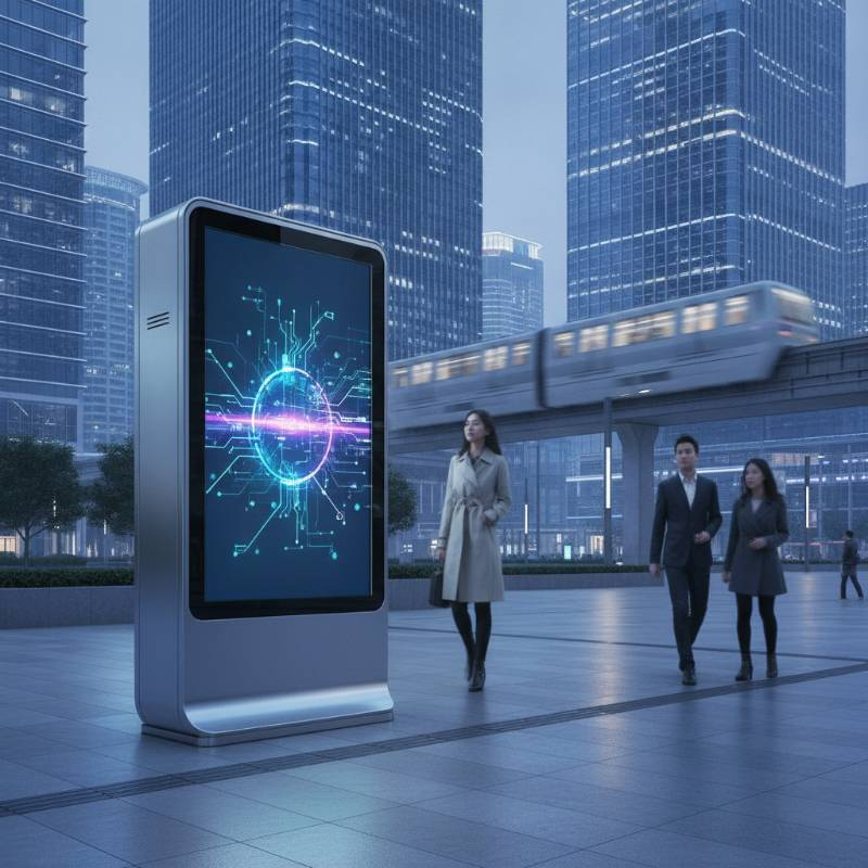 LED screen in a smart city kiosk
