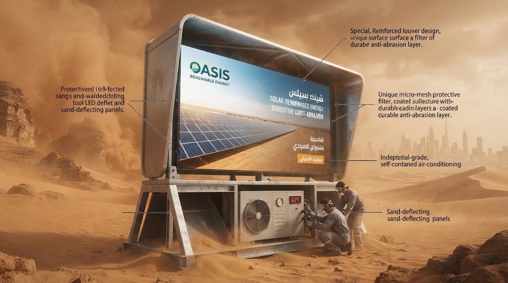 Outdoor LED Displays for Extreme 60°C Climates and Desert Sandstorms Outdoor LED Displays for Extreme 60°C Climates and Desert Sandstorms