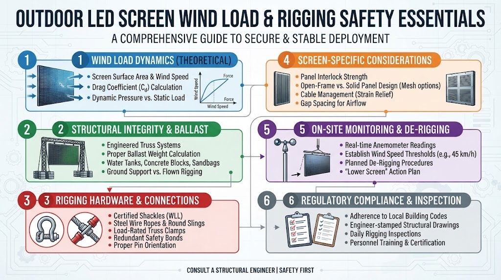 Outdoor LED Screen Wind Load & Rigging Safety Guide